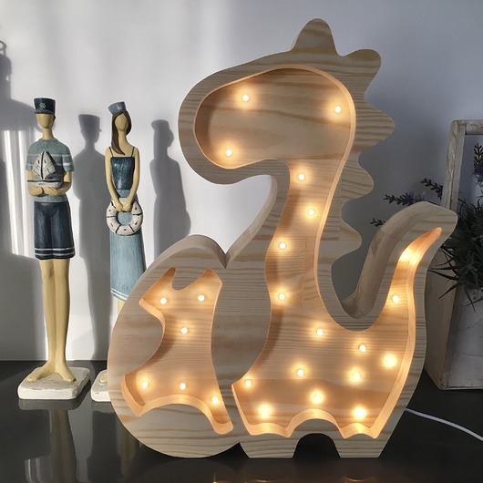 lampy do pokoju dziecka Lampka Drewniana Eko Dinozaur Florek