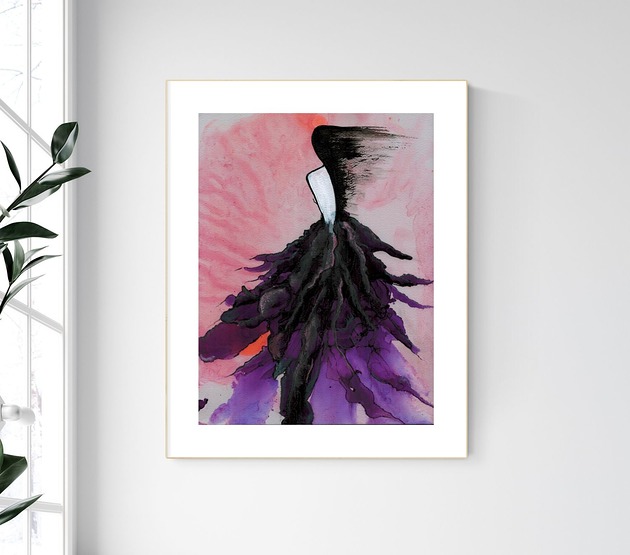 abstrakcja, nowoczesny obraz 30x40 cm, akwarela Krystyna Siwek Art