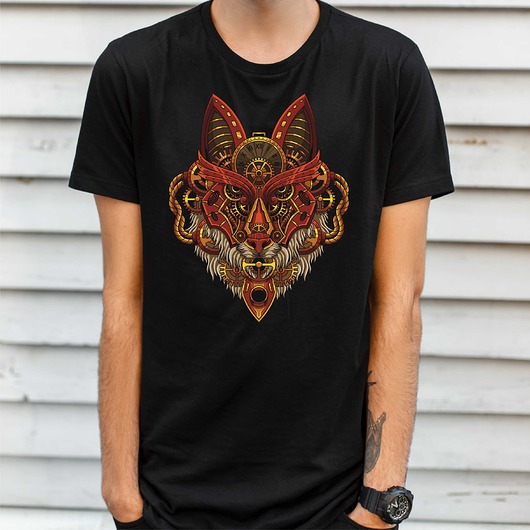 t-shirty męskie Koszulka  z nadrukiem Wolf - steampunk