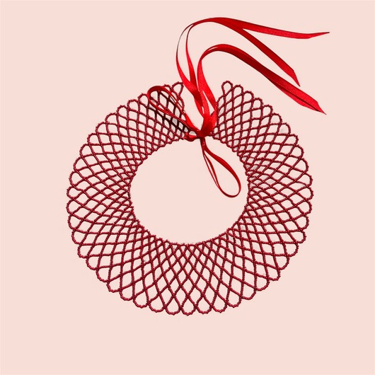 kolie Naszyjnik koralikowy w kolorze bordowym, rękodzieło