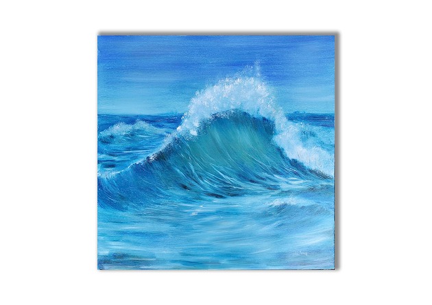obrazy Obraz olejny ręcznie malowany autorski "Fala" 50x50 cm