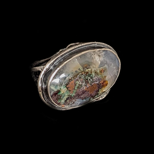 pierścionki srebrne Pierścionek kwarc z miedzią