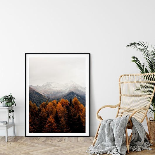 Plakat skandynawski Jesień w górach myscandi