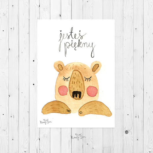 Mały plakat/kartka z misiem Merely Susan