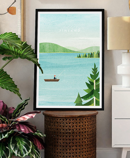 plakaty Finlandia - nad jeziorem - plakat fine art