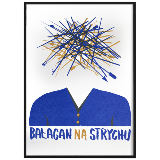plakaty Plakat Bałagan na Strychu blue