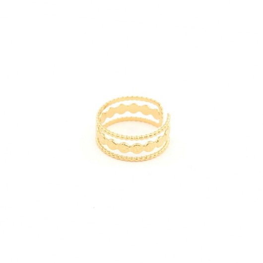 pierścionki - różne Pozłacany pierścionek - Boho obrączka z blaszkami