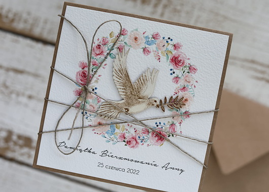 kartki scrapbooking Ręcznie robiona kartka na bierzmowanie - pamiątka bierzmowania