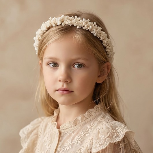 wianki komunijne Delikatny naturalny wianek - suszone kwiaty