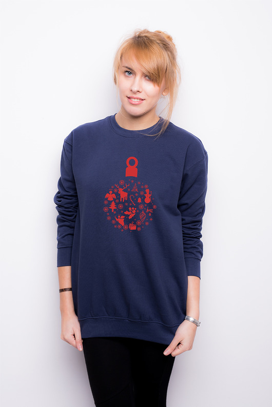 Bluza damska z nadrukiem bombki choinkowej 3 AllbagAllprints