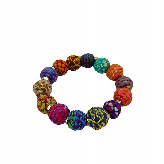 bransoletki - inne Bransoletka damska z bawełny z recyklingu na prezent unikatowa eko OLIVKA