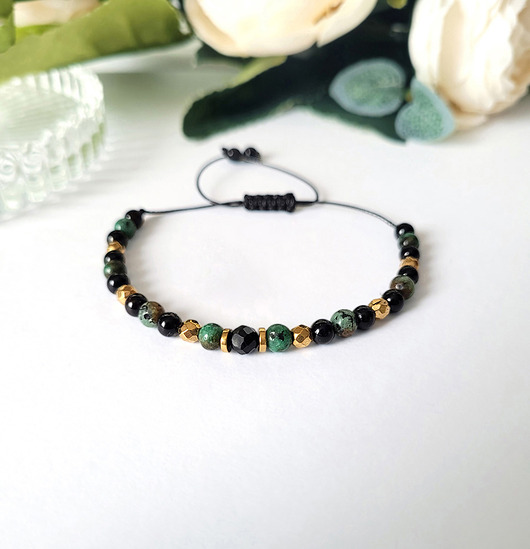 bransoletki z kamieni naturalnych OCHRONA i OPTYMIZM- z Turmalinem polecana podróżnikom