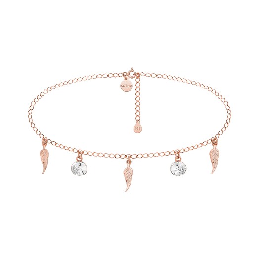 chokery Choker z piórkami z i kryształami Swarovski