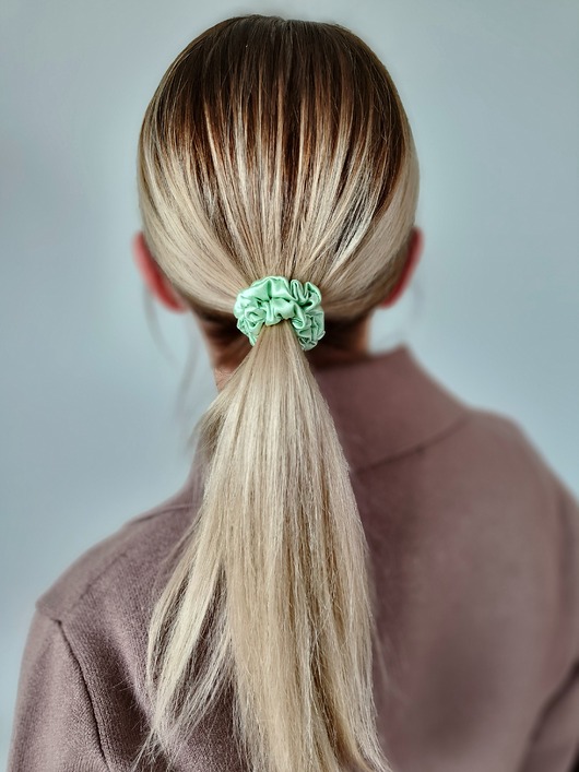 gumki do włosów Gumka jedwabna, scrunchie, frotka lime zephyr MINI