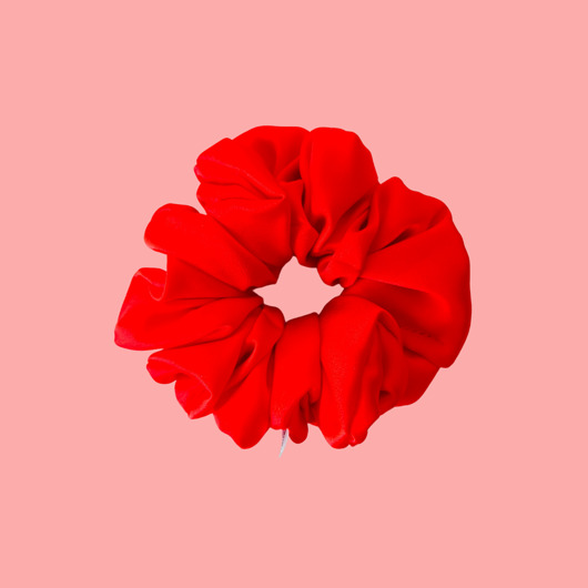gumki do włosów Gumka jedwabna, scrunchie, frotka neonowa czerwień MAXI