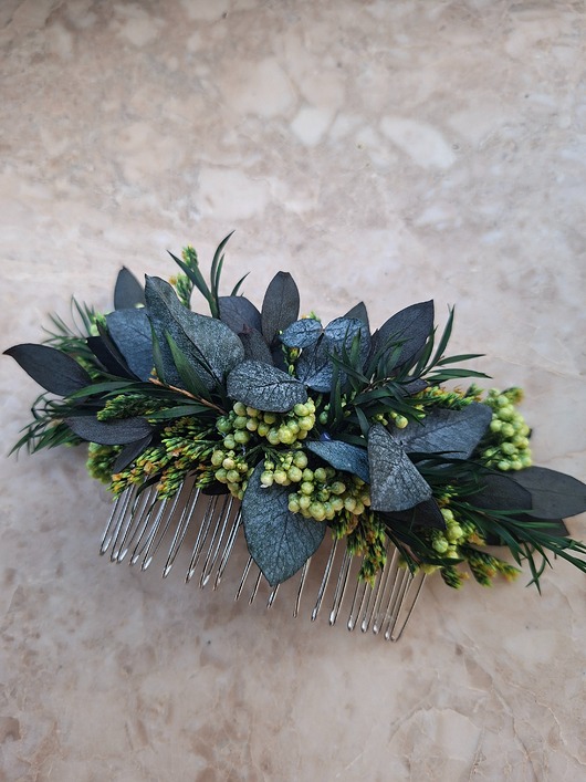 spinki i klamry do włosów Grzebyk do włosów z eukaliptusa