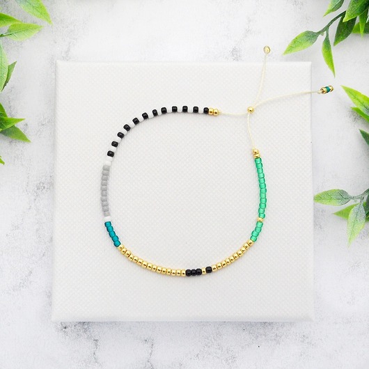 Bransoletka Minimal Dots - Green and Blue Ilovehandmade