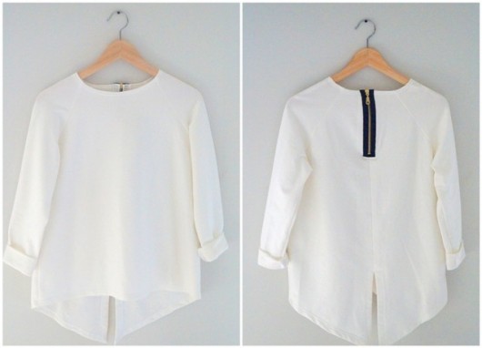Bluza - frak basic ecru sleek