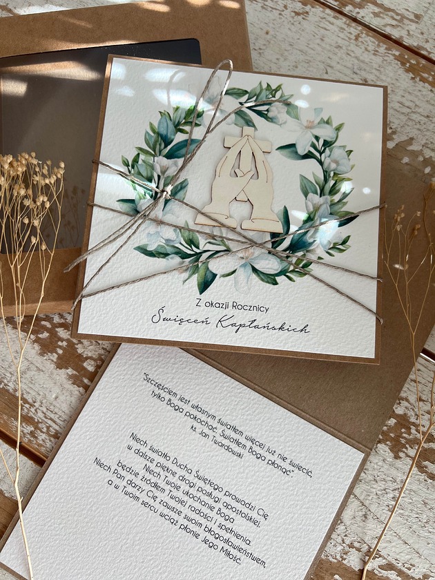 kartki scrapbooking Kartka dla księdza na rocznicę święceń kapłańskich