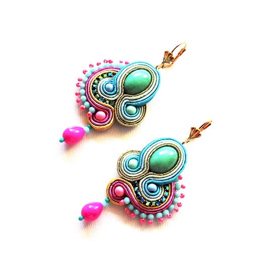 kolczyki soutache Sutaszowe kolczyki MADAGASKAR