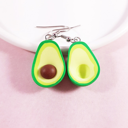 Awokado zabawne kolczyki z modeliny Lemon Lovely