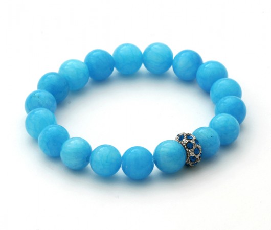 Blue jade with indiciolite crystal bead Lavoga