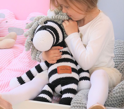 misie i maskotki Biało czarna handmade zebra w rozmiarze XL
