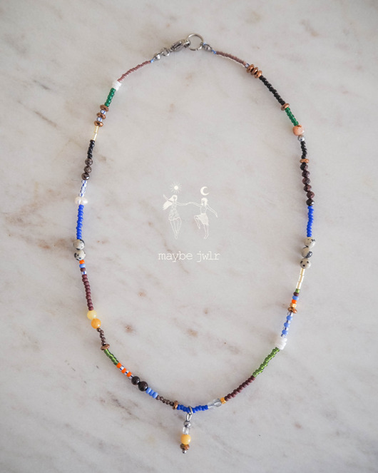 chokery Kolorowy naszyjnik z kamieni naturalnych boho