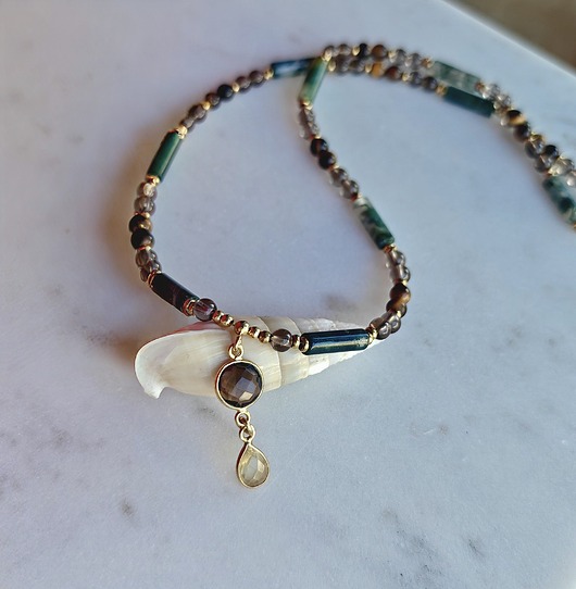 chokery Naszyjnik Duch Lasu z cytrynem