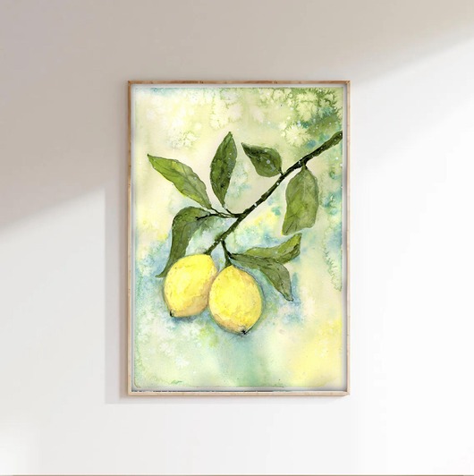 obrazy Oryginalna akwarela. Cytryny A4