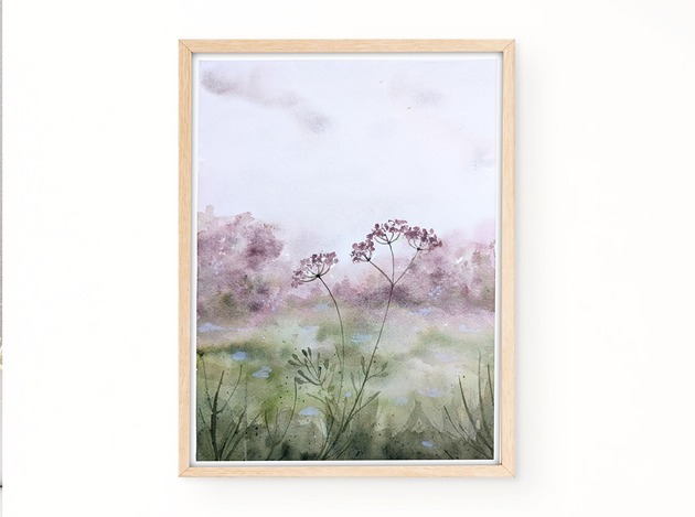 obrazy Oryginalna akwarela. Łąka 23x31cm