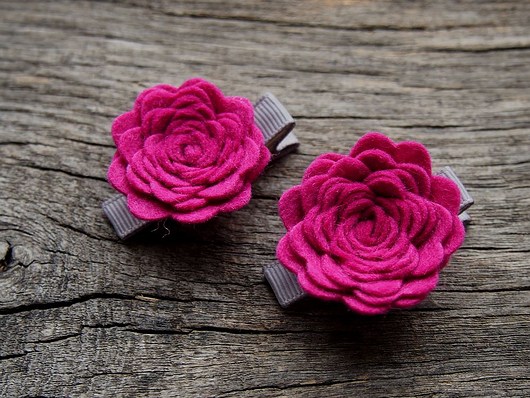 ROSES  spinki do włosów FUCHSIA Momilio