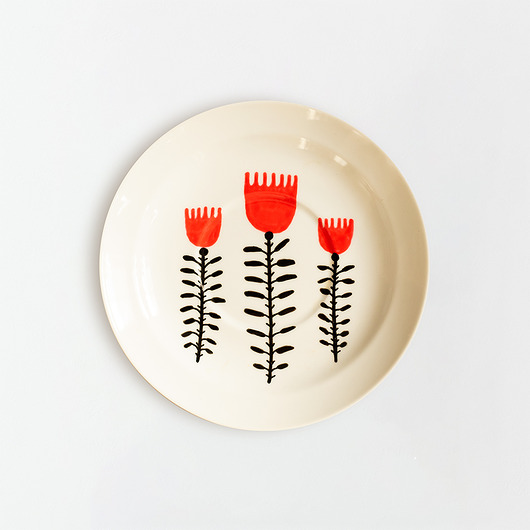 Ozdoby na ścianę Talerz na ścianę - trzy kwiatki