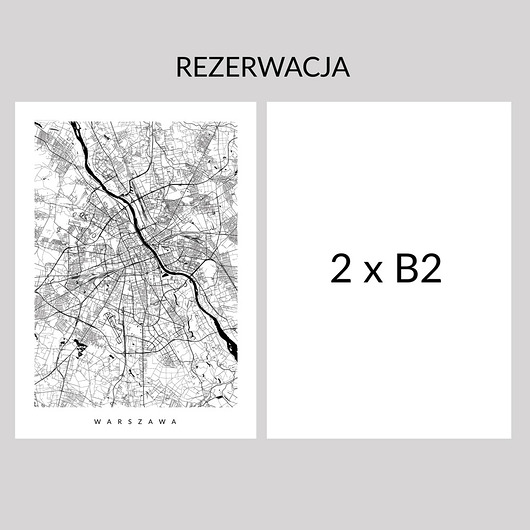 Plakat REZERWACJA - Warszawa i Mielec - B2 PLAKATY GEOMETRYCZNE