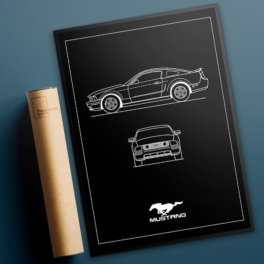 plakaty Plakat Legendy Motoryzacji - Ford Mustang