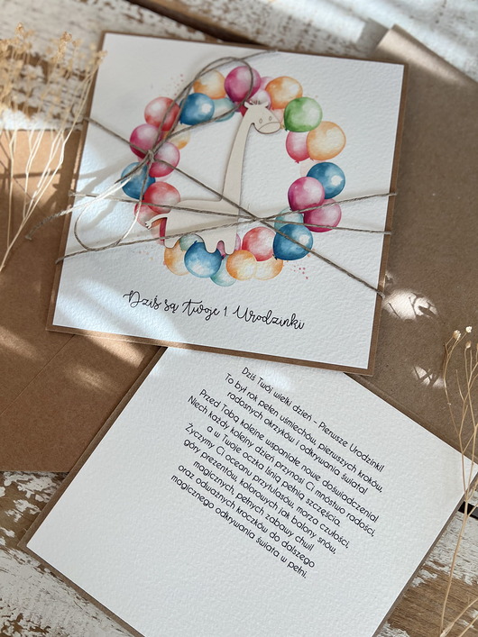 kartki scrapbooking Ręcznie robiona kartka na urodziny życzenia urodzinowe dla dziecka - Twój pi