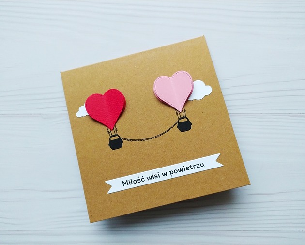 kartki scrapbooking Kartka Miłość wisi w powietrzu