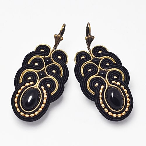 kolczyki soutache Sutaszowe kolczyki NOIR