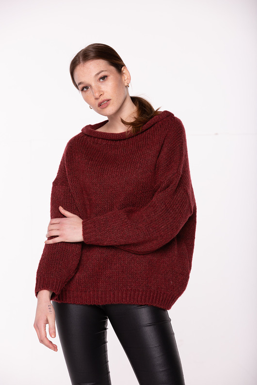 Sweter krótki UNDERWORLD bordowy UNDERWORLD