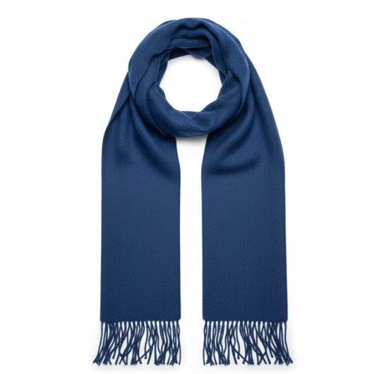 tuby i kominy Szalik Męski szal NIEBIESKI prezent w gładki w jodełkę  elegancki