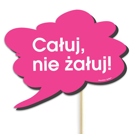 Akcesoria do fotobudki Dymek Całuj nie żałuj Wiewiórka i Spółka