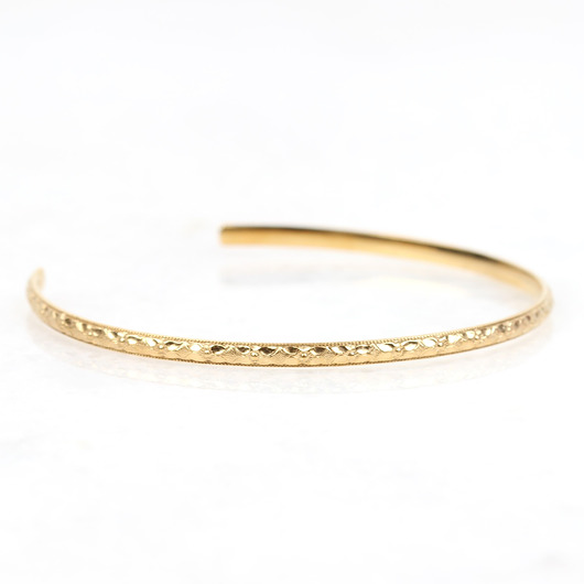 bransoletki złote Złota, sztywna, regulowana bransoletka na ramię - Peonia