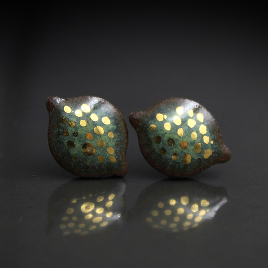 kolczyki ceramiczne Diatom/stal chirurgiczna/