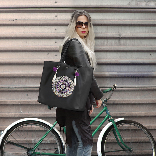 OSTATNIA SZTUKA Torba LILAC MANDALA XL - shopper Bags of OZ