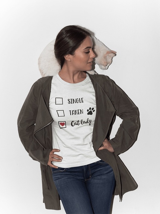 t-shirt damskie koszulka damska z napisem cat lady