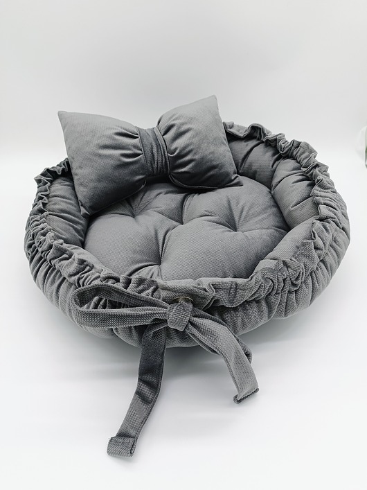 legowiska dla psów i kotów Legowisko VELZU 2w1 Dark Grey