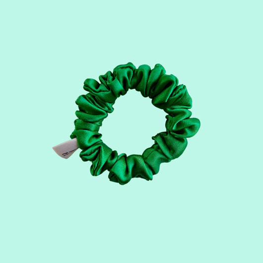 gumki do włosów Gumka jedwabna, scrunchie, gumka do włosów, gumka satynowa zielona trawka MINI