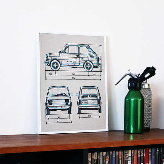 WYDRUK NA TEKTURZE 30X40 cm FIAT 126 MALUCH 777 Tshirts