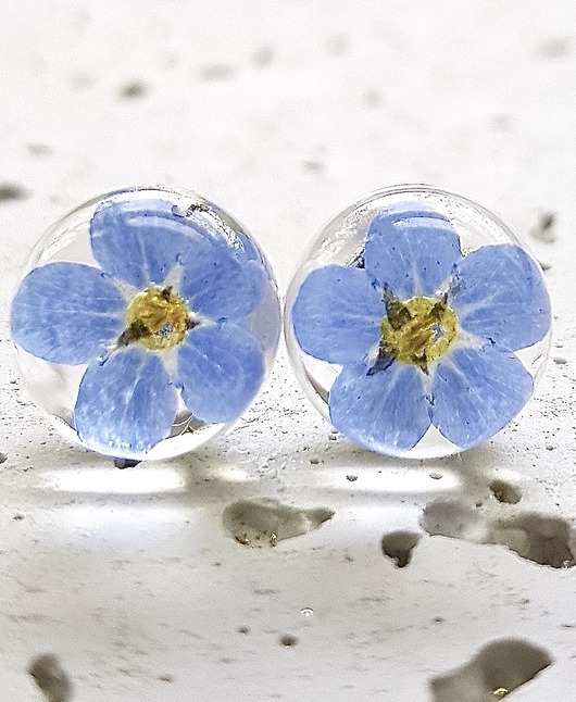 Kolczyki - sztyfty z niezapominajką Grol Jewellery