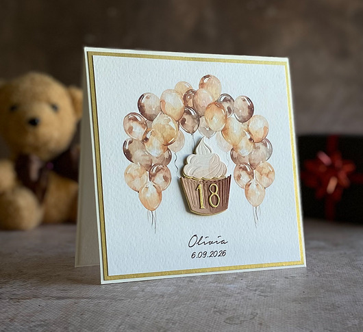 kartki scrapbooking Kartka na 18. urodziny z personalizacją, BH 20a